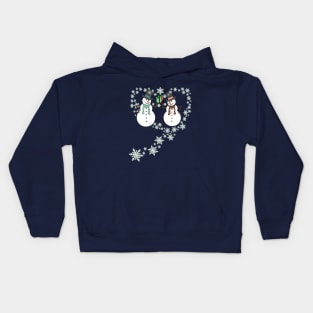 Cute Snowman Couple Wintertime Kids Hoodie